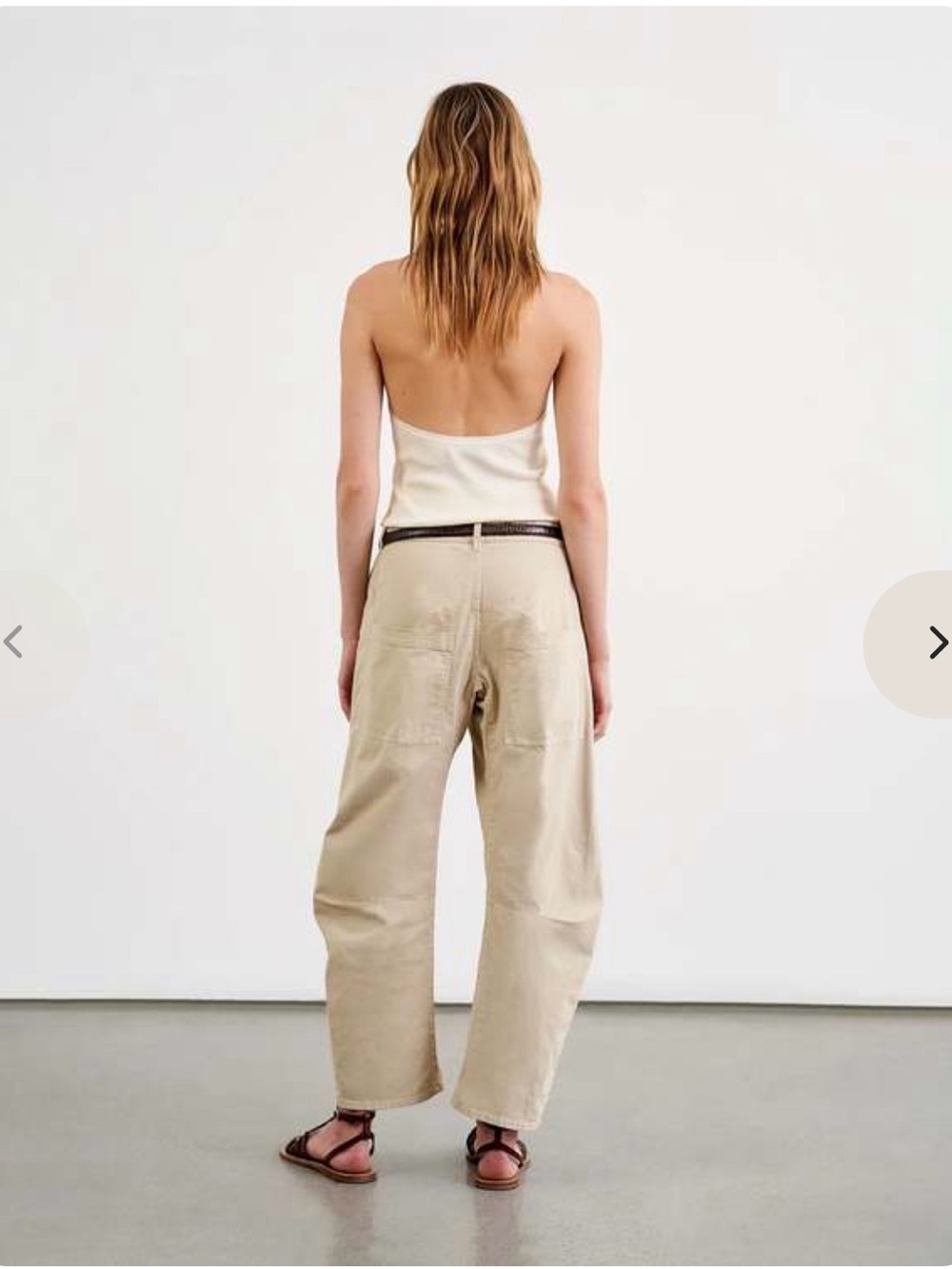 Nili Lotan Shon Relaxed Barrel-Leg Pant in Sandstone Size 0 - Picture 3 of 14